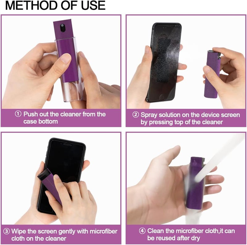 walrfid Screen Cleaner Spray and Wipe, Cleaning Kit for Electronic Smart Phone TV, Laptop, Tablet, PC, Computer Flat Screens, Eyeglasses, Compatible with iPhone iPad MacBook,Purple - Image 3